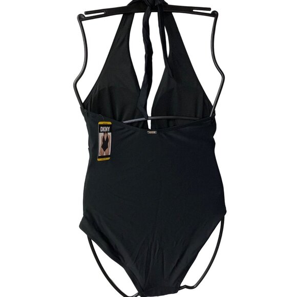 DKYN LADIES SWIMSUIT HALTER 4 way stretch TUMMY CONTROL MD NWT - Picture 8 of 9